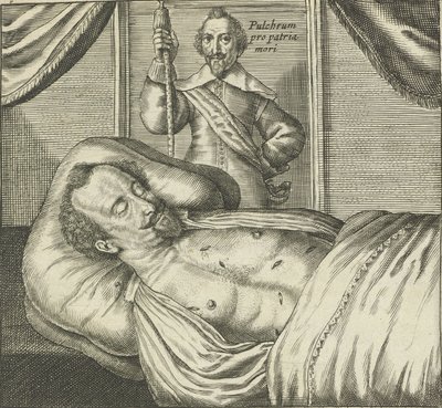 Cadáver de Sébastien de La Ruelle en estado de Crispijn van de Passe